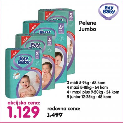 Akcija Aksa Evy Baby Pelene 4 1168255